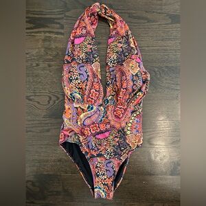 allihop anthropologie zinna paisley plunge one piece size S
